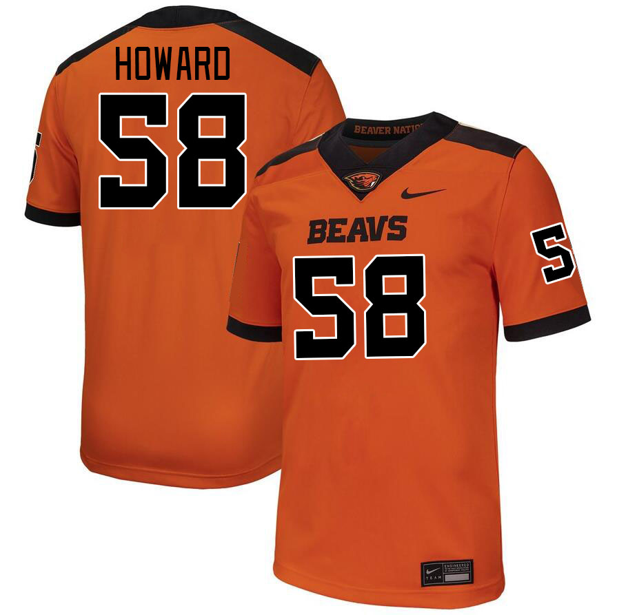 Men #58 Kelze Howard Oregon State Beavers College Football Jerseys Stitched-Orange